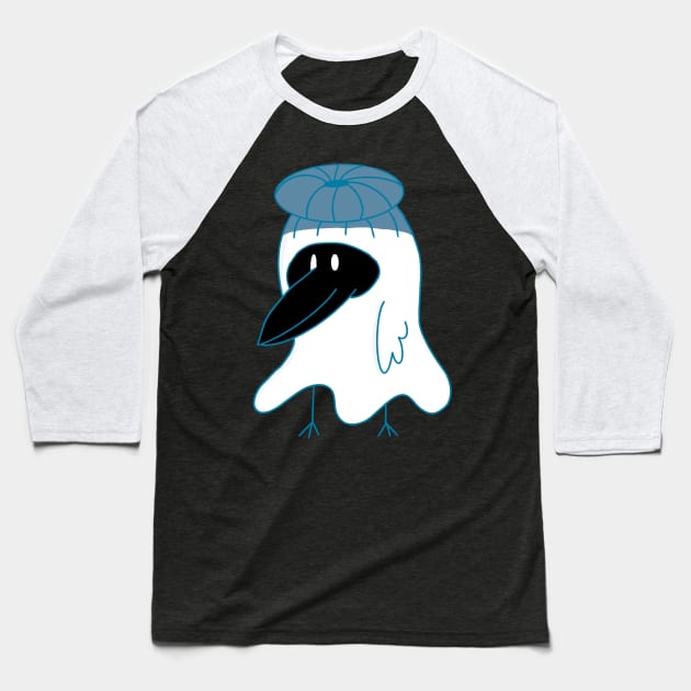 Little Ghost Crow Baseball T-Shirt by nathalieaynie